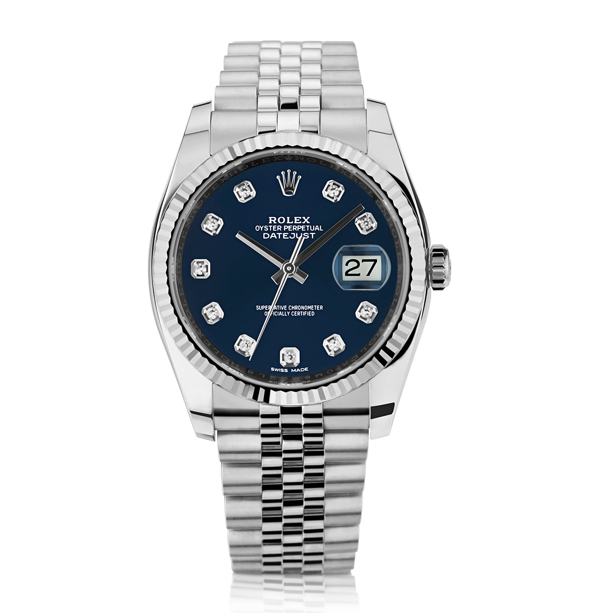 Rolex datejust stainless deals steel blue dial