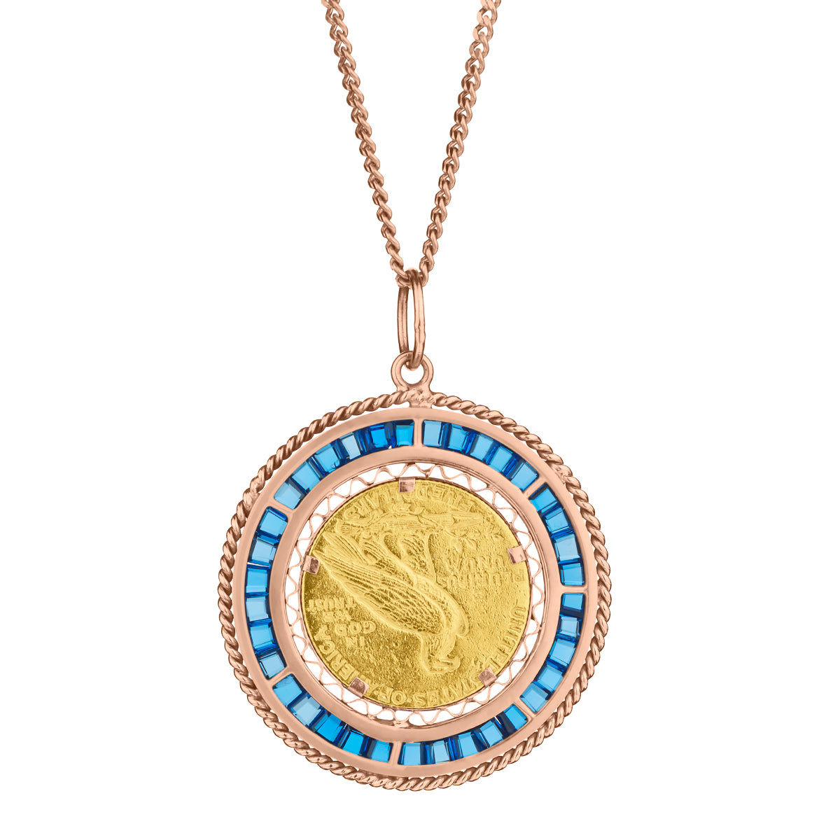 Five dollar gold piece on sale necklace