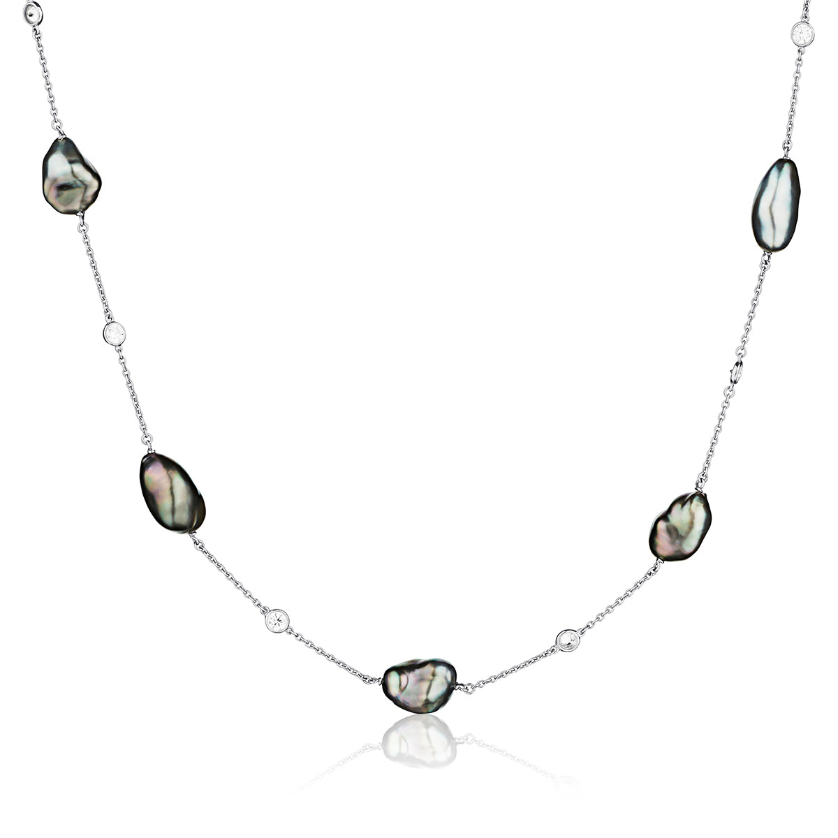 Tiffany & Co Platinum Tahitian Keshi Pearl  Diamonds by the Yard