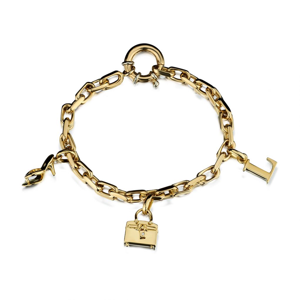 Louis Vuitton Charm Link White Gold Bracelet With Charms at