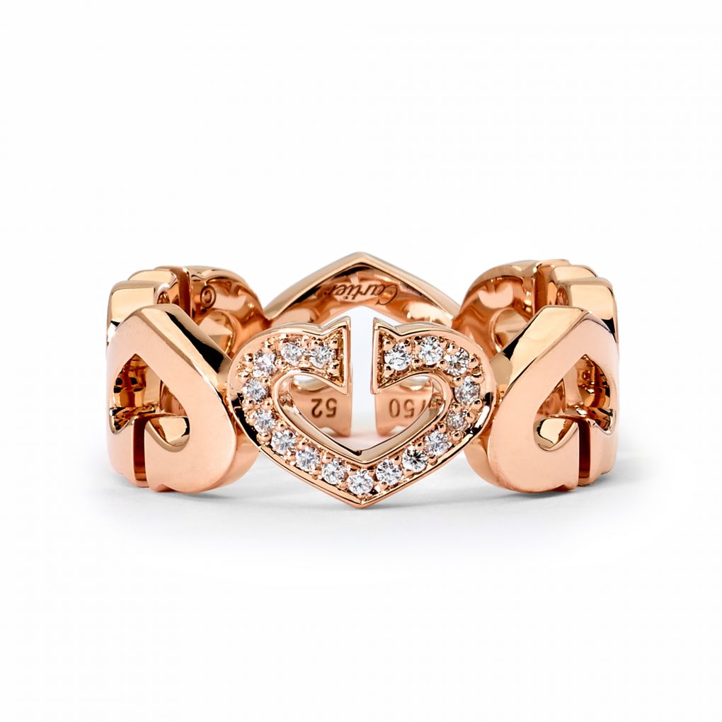 Cartier Hearts Symbols Pink Gold And Diamond Ring Van Rijk