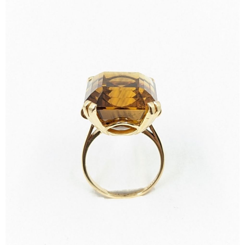 Retro Vintage Smokey Topaz Ring set in 14kt Rose Gold. – Van Rijk