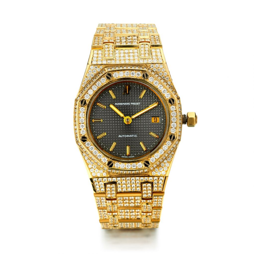 Audemars Piguet 18KT Yellow Gold Royal Oak Aftermarket Diamond