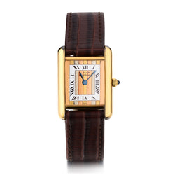 Ladies Cartier le Must Wristwatch. 18kt Yellow Gold Vermeil Plated. Tri Colour Dial