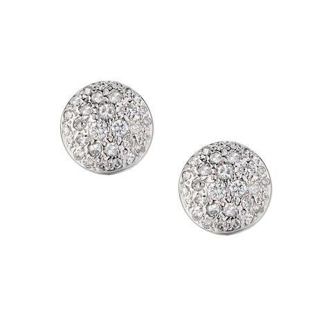 14kt White Gold Diamond Button Stud Earrings. 2.50ct Tw