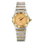 Ladies Omega Constellation 2 Tone Full Bar Diamond Dial. B&P