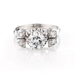 Platinum Diamond Vintage Ring. 1.00ct European Cut Diamond