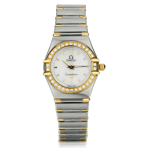 Omega Constellation Ladies Mini M.O.P Diamond Dial and Bezel.