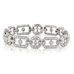 Platinum and Diamond Vintage  Bracelet. 10.00ct Tcw. Circa 1950