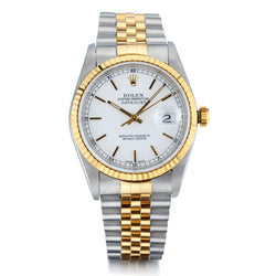 Rolex Datejust in Steel and 18kt Yellow Gold. White Dial. Circa 2003. Ref:16233