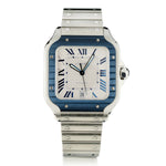 Cartier Santos 100 XL with Blue Bezel and Grey Dial. Ref: WSSA0047. Circa 2023