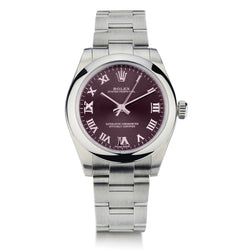 Rolex Oyster Perpetual. Stainless Steel. Red Grape Dial. Size 31mm. Ref:177200