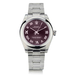 Rolex Oyster Perpetual. Stainless Steel. Red Grape Dial. Size 31mm. Ref:177200