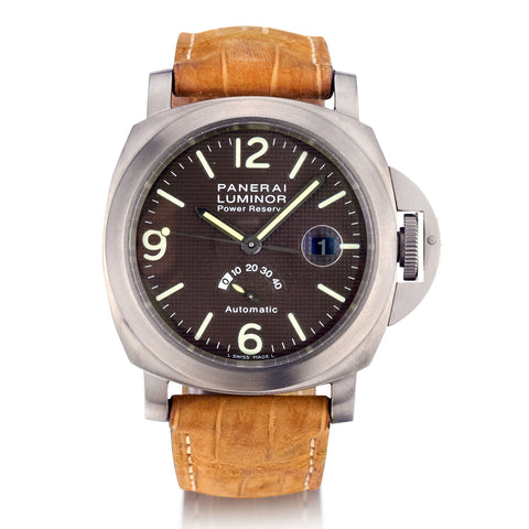 Panerai Luminor in Titanium. Brown Dial. Power Reserve Display. Ref: 00057