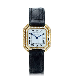 Cartier Ladies Vintage 18Kt Yellow Gold  Gold "Ceinture "Diamond Watch. Paris