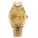 Rolex Datejust in 18kt Yellow Gold with factory Diamond Dial. Ref: 6827. 31mm