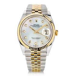 Rolex Oyster Perpetual Datejust. Two-Tone Diamond and Mother of Pearl Dial Watch.