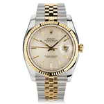 Rolex Datejust 36mm in Steel and 18kt Yellow Gold. Tapestry Dial.