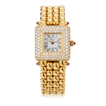 Chopard "Happy Sport" Ladies 18kt Yellow Gold Diamond Wristwatch.