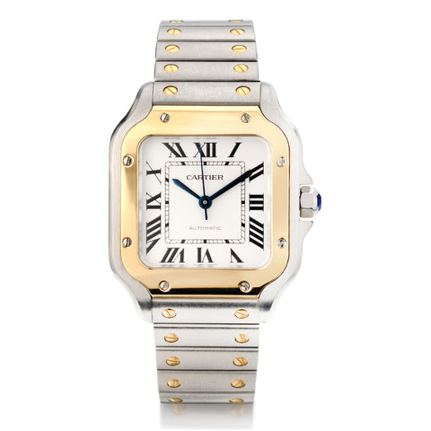 Santos de Cartier Medium Steel and 18kt Yellow Gold. Ref: 4075.