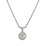 14kt White Gold Diamond Pendant. 1.15 Carat Weight Brilliant Cut