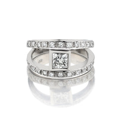 14kt White Gold Diamond Ring. 0.73ct Princess Cut