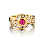 14kt Yellow Gold Ruby and Diamond Ring.