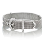 Tiffany & Co Platinum Diamond Vintage Belt Buckle Bracelet.