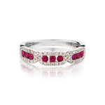 18kt White gold Ruby and Diamond Band Ring