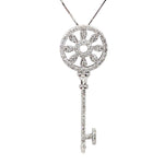 14kt White Gold Diamond Key to the House / Graduation Pendant