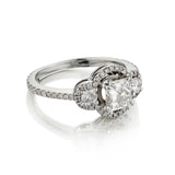 Ladies 14kt White Gold Diamond Ring. 0.92 Princess Cut Diamond