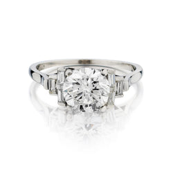 Birks Platinum and Diamond Ring. 1.95ct Brilliant Cut Diamond