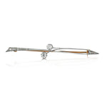 Platinum and Diamond Vintage Bar Brooch. 0.50tw