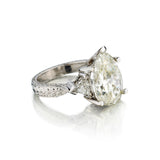 Ladies Platinum and Diamond Ring. 5.85ct Pear Shape Diamond