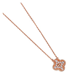 Van Cleef & Arpels Vintage Alhambra Rose Gold Diamond Pendant