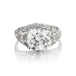 Platinum Vintage Art Deco Ring. 2.75 European Cut Diamond.