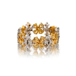 18kt Yellow and White Gold Diamond Floral Eternity Band. 1.85ct Tw