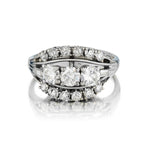 Vintage 18kt White Gold Diamond Ring. 1.80 Total Carat Weight.