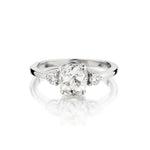 Platinum Vintage Diamond ring. Featuring a Brilliant Cut Diamond. 1.80ct Mine Cut