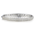 14kt White Gold Diamond Pave' Set Bangle. 6.00ct Tw