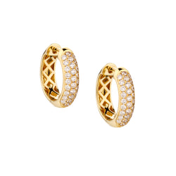 Ladies 18kt Yellow Gold Diamond Hoop Earrings. 1.30ct Tw