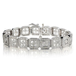 14kt White Gold Geometric Diamond Bracelet. 3.50ct Tw