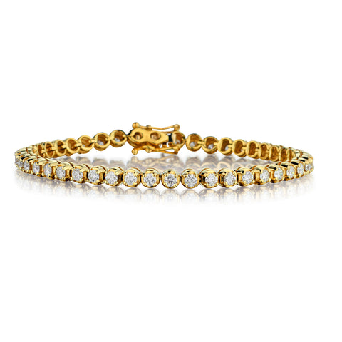 18kt Yellow Gold Diamond Tennis Bracelet. 2.75ct Tw