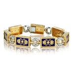 18kt Yellow Gold Enamel and Diamond Bracelet.