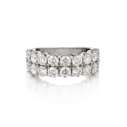 14kt White Gold Double Row Diamond Band. 2.75 ct Tw