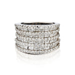 18kt White Gold Diamond Wide Band. 4.00ct Tw