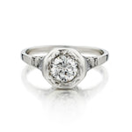 Platinum Art Deco Diamond Engagement Ring. 0.60ct Euro