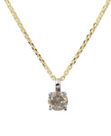 14kt Yellow Gold Natural Diamond Solitaire Pendant.  1.15ct Brilliant Cut