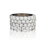 18kt White Gold Wide Diamond Band. 4.60ct Tw