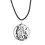 Cartier Open Work Enamel Panthere Pendant in 18kt White Gold.